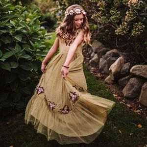 Joyfolie chartreuse/green girls dress size 12